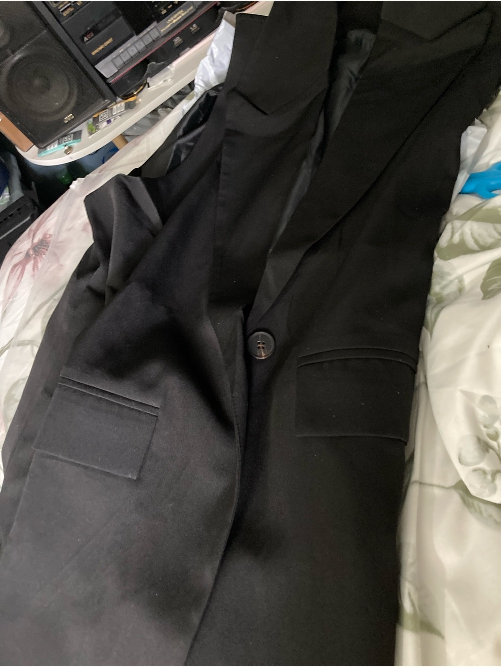 New Black Single-Button Vest